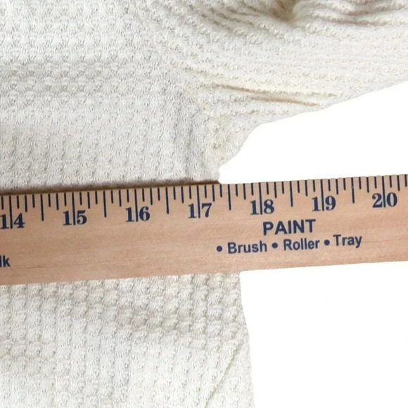 NWT Anthropologie Eri + Ali Waffle Knit Ruffled Peplum Long Sleeve Blouse M Boho - Picture 9 of 10